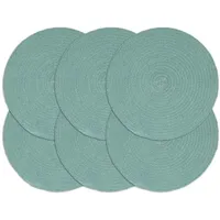 VidaXL Tischsets 6 Stk. Grün 38 cm Rund Baumwolle