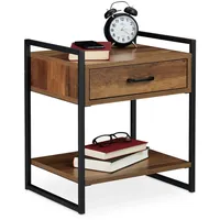 Relaxdays Nachttisch Industrial 50 x 43 x 37 cm