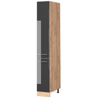 Vicco Apothekerschrank Fame-Line Anthrazit Hochglanz/Goldkraft Eiche 30 cm