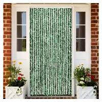 VidaXL Insektenschutz-Vorhang Grün und Weiß 90x220 cm Chenille