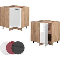 Vicco Eckunterschrank Fame-Line Weiß Hochglanz/Goldkraft Eiche 80.5 cm ohne