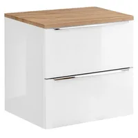 Lomadox - Waschtischunterschrank 61cm, mit Wotaneiche, b/h/t ca. 61/59,5/46