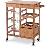 Zeller Küchenrollwagen Bambus 66 cm x 36 cm x