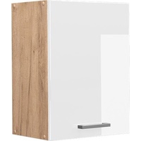 Vicco Hängeschrank R-Line 45 cm Eiche Weiß Hochglanz, Wotan,