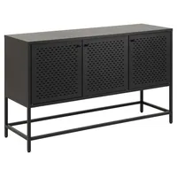 VCM ebuy24 Sideboard L125 mit 3 Gittertüren Metall schwarz.