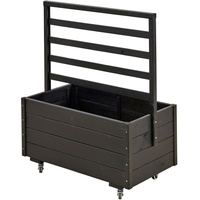 Plus Pflanzkasten mit Spalier und Rädern RAL 9005 Schwarz