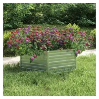 VidaXL Garten-Hochbeet 129x45 cm Stahl Silber