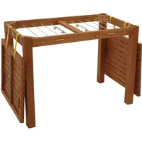 DEGAMO Funktions Gartentisch mit Wäscheständerfunktion, 100x60x74,5cm, Eukalyptus, FSC®-zertifiziert