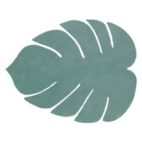 Lind DNA Tischset Monstera Recyceltes Leder Hippo Pastell Grün,