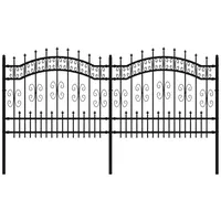 VidaXL Gartenzaun mit Speerspitzen Schwarz 140 cm Stahl
