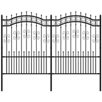 VidaXL Gartenzaun mit Speerspitze 240 x 150 cm Schwarz