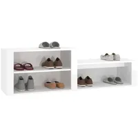 VidaXL Schuhschrank Hochglanz-Weiß 150x35x45 cm Holzwerkstoff