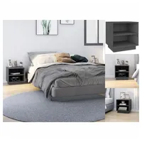 VidaXL Nachttische 2 Stk. Grau 40x34x40 cm Massivholz Kiefer