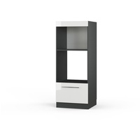 Vicco Mikrowellenschrank Fame-Line Weiß Hochglanz/Anthrazit 60 cm offen