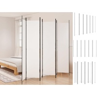 VidaXL 6-tlg. Paravent Weiß 300x220 cm Stoff
