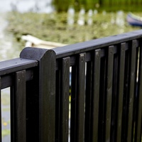 Plus Sichtschutzelement 90 x 180 cm Schwarz/Holz