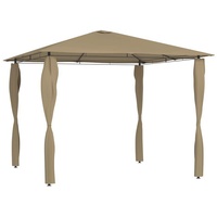 VidaXL Pavillon mit Pfostenabdeckungen 3x3x2,6 m Taupe 160 g/m2