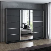 Mebloland Schwebetürenschrank, 3-türig Schrank 200 cm mit 4 Schubladen,