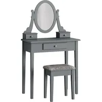 Vicco Schminktisch Annie, Grau, 75 cm mit Hocker grau