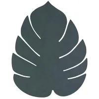 Lind DNA Tischset Monstera Recyceltes Leder Nupo Dunkelgrün, Maße: