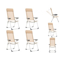 VidaXL Campingstuhl, Klappbare Campingstühle 4 Stk. Aluminium Creme