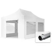 TOOLPORT 3x6m Aluminium Faltpavillon ALU Pavillon Partyzelt weiß