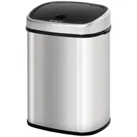 Homcom Automatik Mülleimer 58 l Silber