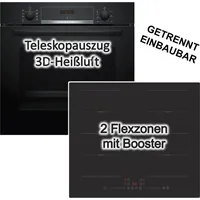 Bosch Herdset Bosch Backofen Teleskopauszug + PKM Induktionskochfeld -