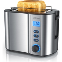 Arendo Toaster für 2 Scheiben mit Restzeitanzeige, 800W, wärmeisolierendes