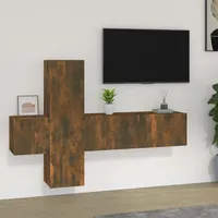 VidaXL 3-tlg. TV-Schrank-Set Räuchereiche Holzwerkstoff