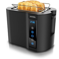 Arendo Toaster Kurzschlitz, Brötchenaufsatz, Wärmeisoliertes Gehäuse, Display, Touch