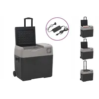VidaXL Kühlbox mit Rollen und Adapter Schwarz & Grau