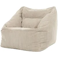 I.C.O.N. Icon Sitzsack Sessel für Erwachsene, Beige, Flauschiger Cord