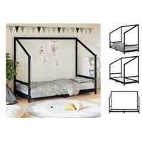 VidaXL Kinderbett Schwarz 90x200 cm Massivholz Kiefer
