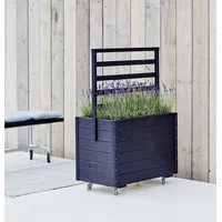 Plus Pflanzkasten mit Spalier und Räder RAL 9005 Schwarz