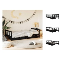 VidaXL Kinderbett mit Schubladen Schwarz 90x200 cm Massivholz Kiefer