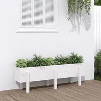 VidaXL Hochbeet Weiß 121x30x38 cm Massivholz Kiefer