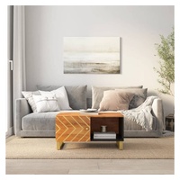 VidaXL Couchtisch Braun und Schwarz 80x50x40 cm Massivholz Mango