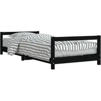 VidaXL Kinderbett Schwarz 90x200 cm Massivholz Kiefer