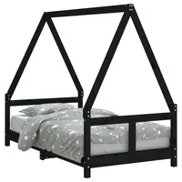 VidaXL Kinderbett Schwarz 80x160 cm Massivholz Kiefer