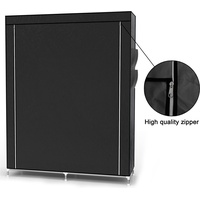 Intirilife Faltschrank 108x170x45 cm in RABEN SCHWARZ - mit