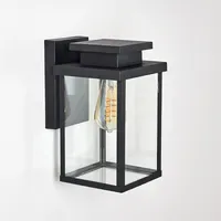 Hofstein Außenleuchte Metall/Glas schwarz E27 ohne Leuchtmittel