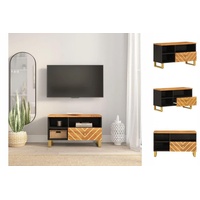 VidaXL TV-Schrank Braun und Schwarz 80x33,5x46 cm Massivholz Mango