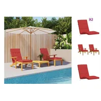VidaXL Liegestuhl-Auflagen 2 Stk. Rot Oxford-Gewebe