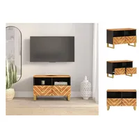 VidaXL TV-Schrank Braun und Schwarz 70x33,5x46 cm Massivholz Mango
