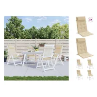 VidaXL Hochlehner-Auflagen 4 Stk. Beige Oxford-Gewebe