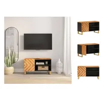 VidaXL TV-Schrank Braun und Schwarz 80x31,5x46 cm Massivholz Mango