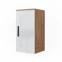 Vicco Badschrank Irma Weiß Hochglanz/Goldkraft Eiche 30 x 59