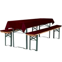 TexDeko Bierbankauflage gepolstert 220x25x2cm 3TLG Set Blickdicht Tischdecke 250x100cm