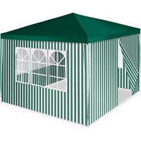 VCM Pavillon Partyzelt 3x3m grün weiß wasserdicht 4 Seitenteile